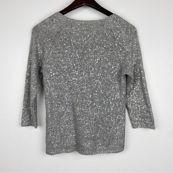 Eileen Fisher Petite Karma Shimmer Metallic Linen Blend Sweater Size PS - Picture 4 of 8